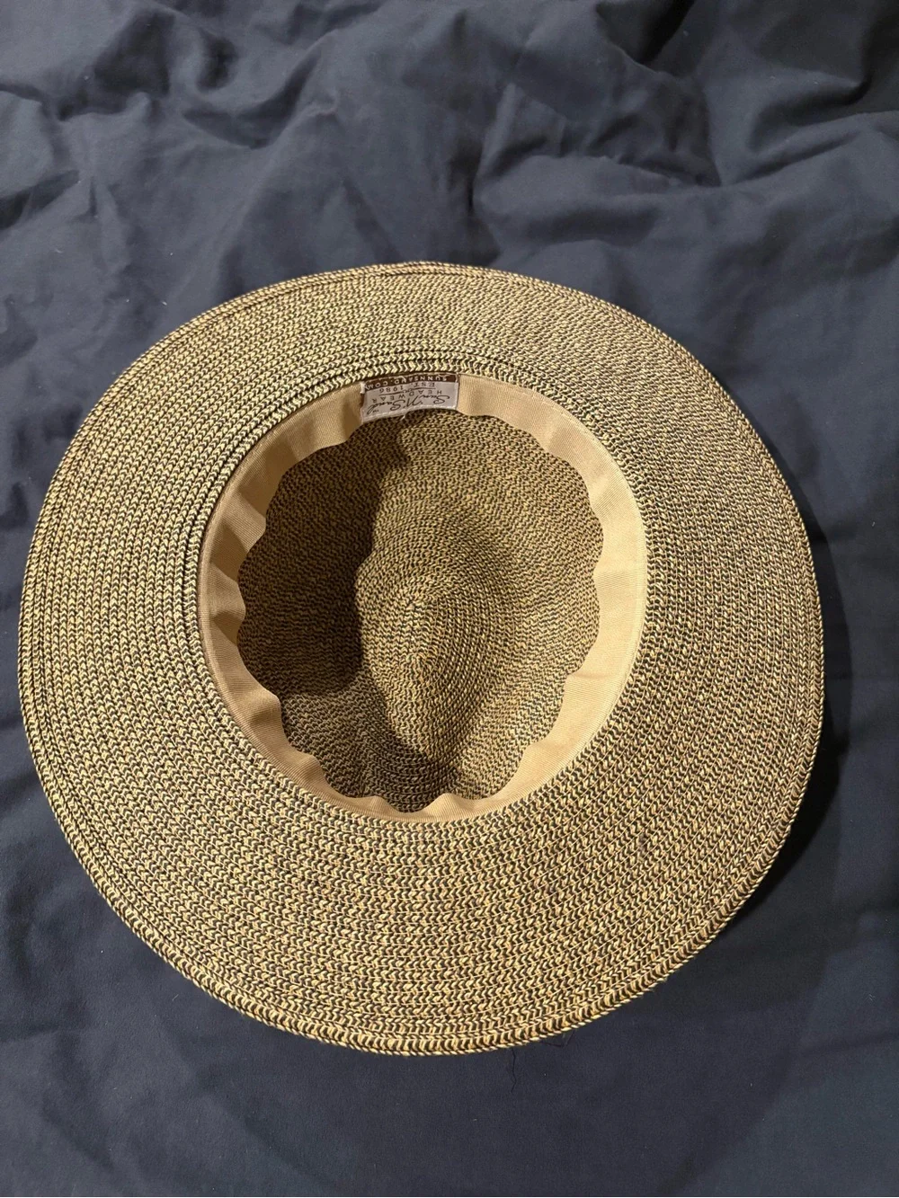 Woven Straw Sun Hat with Black Ribbon